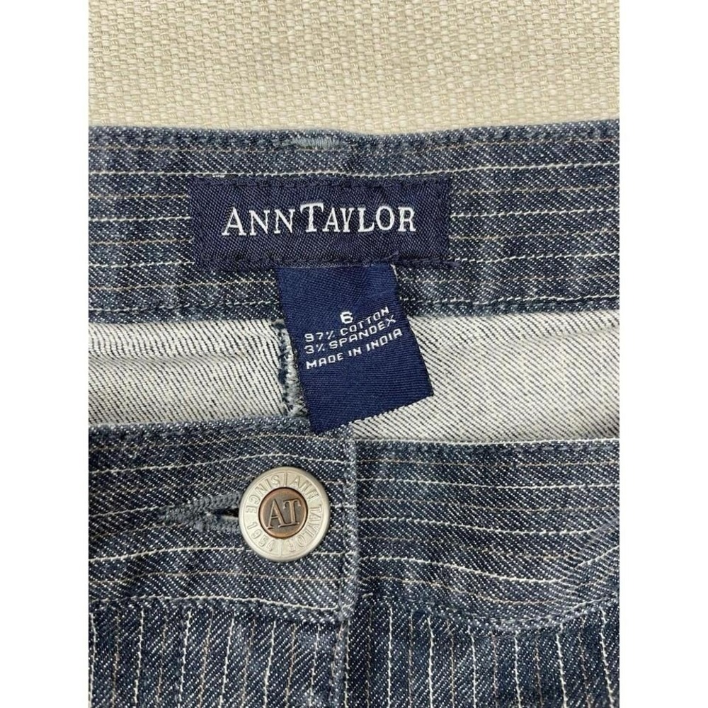 Ann Taylor Women's Jeans Pants Size‎ 6 Stretch Striped 30X29.5 Mid-Rise Straight - Picture 5 of 8